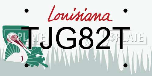 TJG82T Louisiana License Plate
