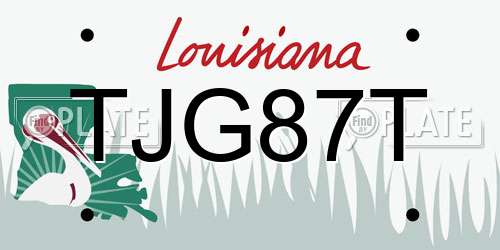 TJG87T Louisiana License Plate