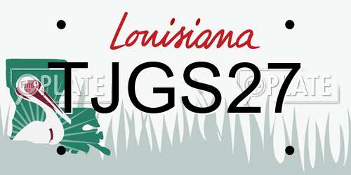 TJGS27 Louisiana License Plate