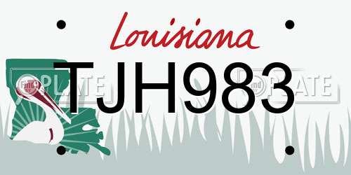 TJH983 Louisiana License Plate