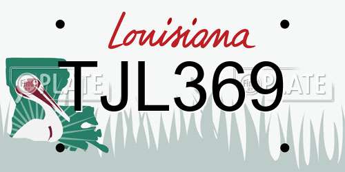 TJL369 Louisiana License Plate