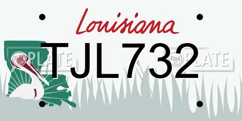 TJL732 Louisiana License Plate