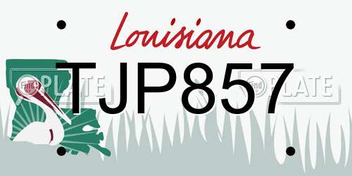 TJP857 Louisiana License Plate
