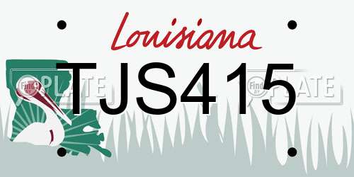 TJS415 Louisiana License Plate