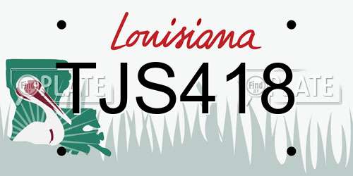TJS418 Louisiana License Plate