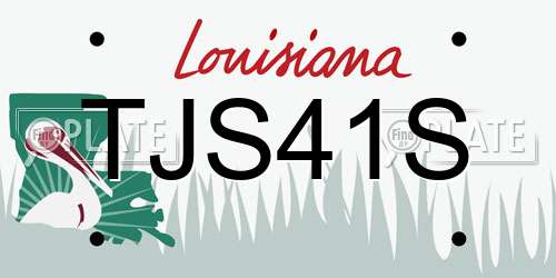 TJS41S Louisiana License Plate
