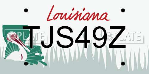 TJS49Z Louisiana License Plate