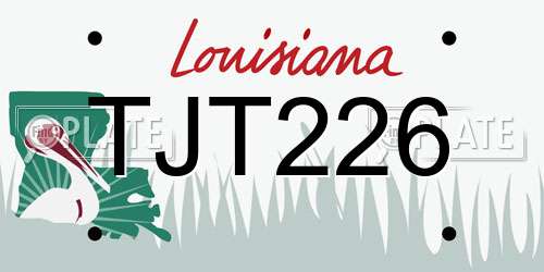 TJT226 Louisiana License Plate