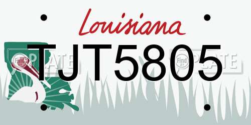 TJT5805 Louisiana License Plate
