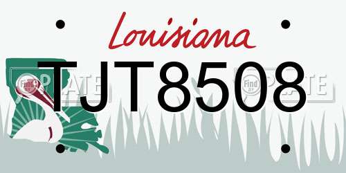 TJT8508 Louisiana License Plate