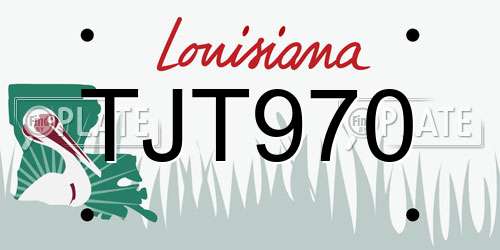 TJT970 Louisiana License Plate