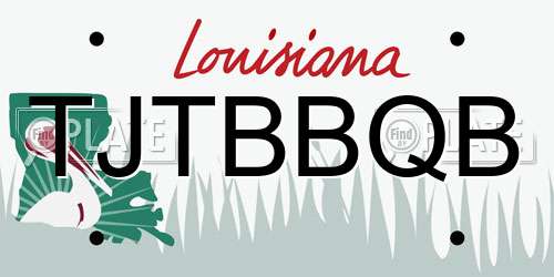 TJTBBQB Louisiana License Plate