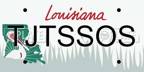 TJTSSOS Louisiana License Plate