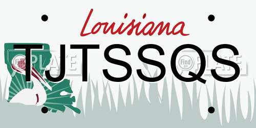TJTSSQS Louisiana License Plate