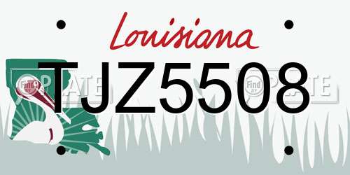 TJZ5508 Louisiana License Plate