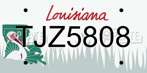 TJZ5808 Louisiana License Plate