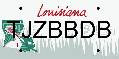 TJZBBDB Louisiana License Plate