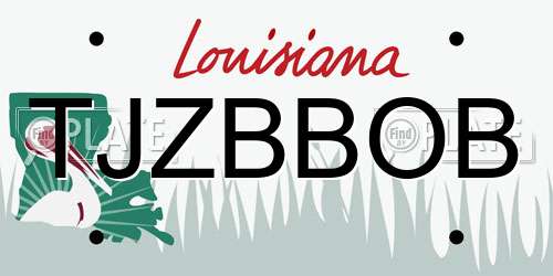 TJZBBOB Louisiana License Plate