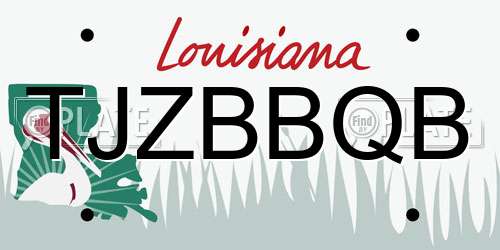 TJZBBQB Louisiana License Plate