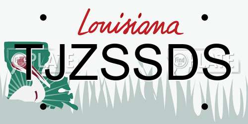 TJZSSDS Louisiana License Plate