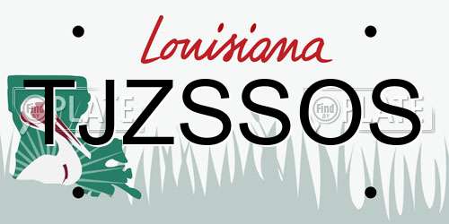 TJZSSOS Louisiana License Plate