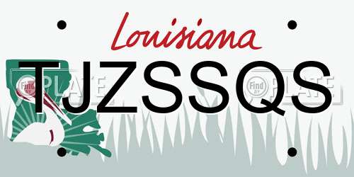 TJZSSQS Louisiana License Plate