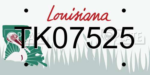 TK07525 Louisiana License Plate