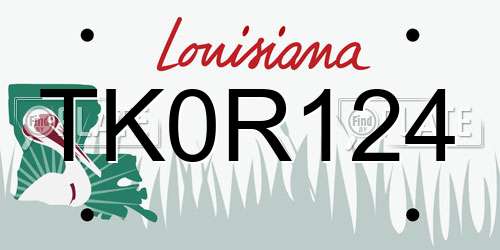 TK0R124 Louisiana License Plate