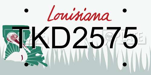 TKD2575 Louisiana License Plate