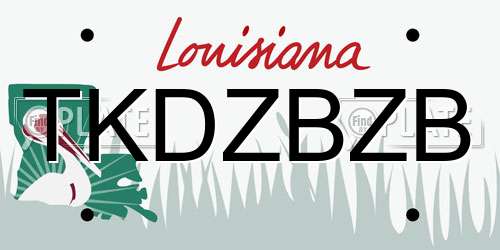 TKDZBZB Louisiana License Plate