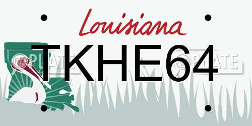 TKHE64 Louisiana License Plate