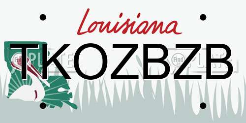 TKOZBZB Louisiana License Plate