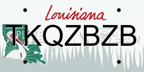 TKQZBZB Louisiana License Plate
