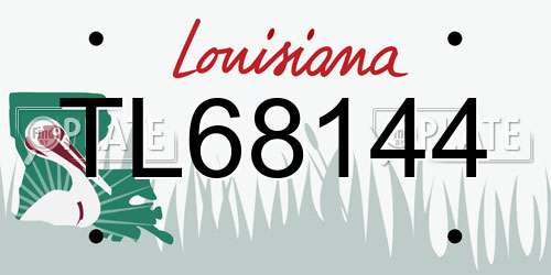 TL68144 Louisiana License Plate