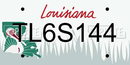TL6S144 Louisiana License Plate