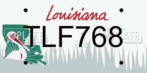 TLF768 Louisiana License Plate