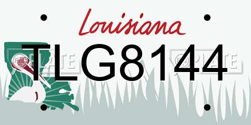 TLG8144 Louisiana License Plate