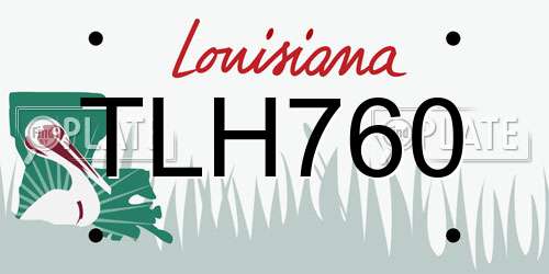 TLH760 Louisiana License Plate