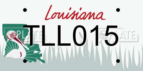 TLL015 Louisiana License Plate