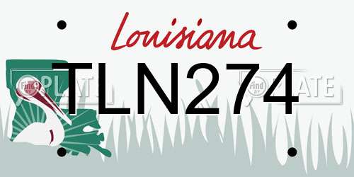 TLN274 Louisiana License Plate