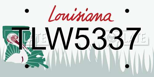 TLW5337 Louisiana License Plate