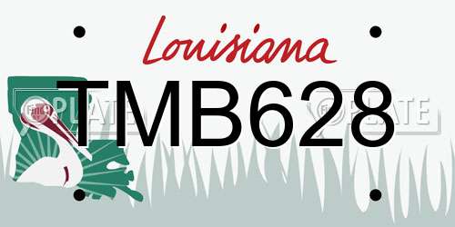 TMB628 Louisiana License Plate