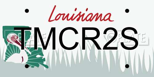 TMCR2S Louisiana License Plate