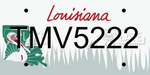 TMV5222 Louisiana License Plate