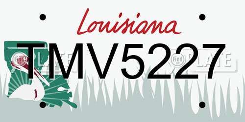 TMV5227 Louisiana License Plate