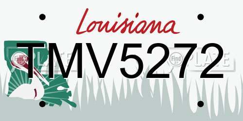 TMV5272 Louisiana License Plate
