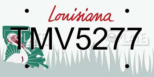 TMV5277 Louisiana License Plate