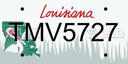 TMV5727 Louisiana License Plate