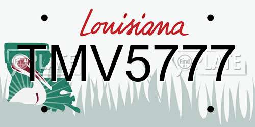 TMV5777 Louisiana License Plate