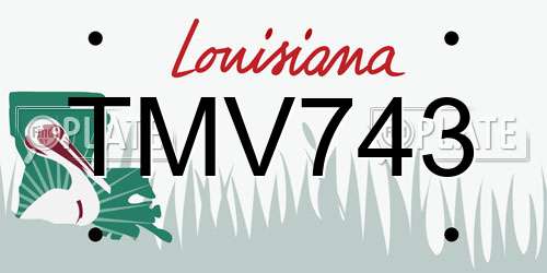 TMV743 Louisiana License Plate